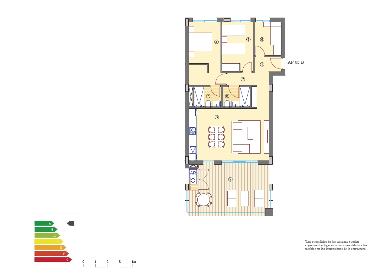 3 slaapkamer appartement aan de golfbaan